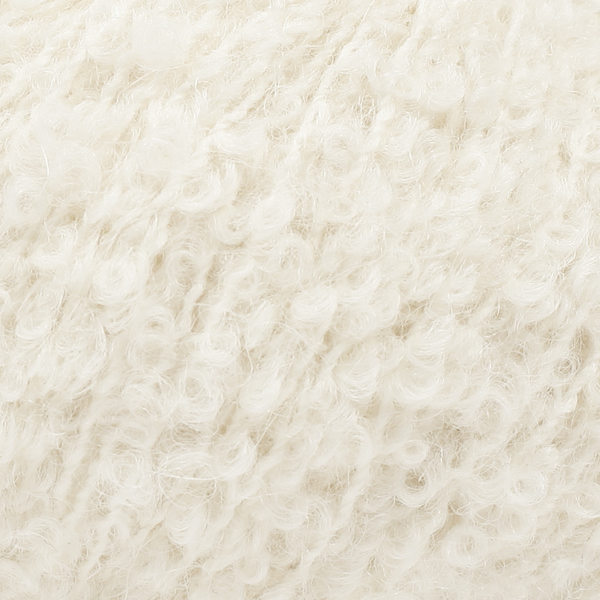 DROPS ALPACA BOUCLE 0100, off white / prigesinta balta