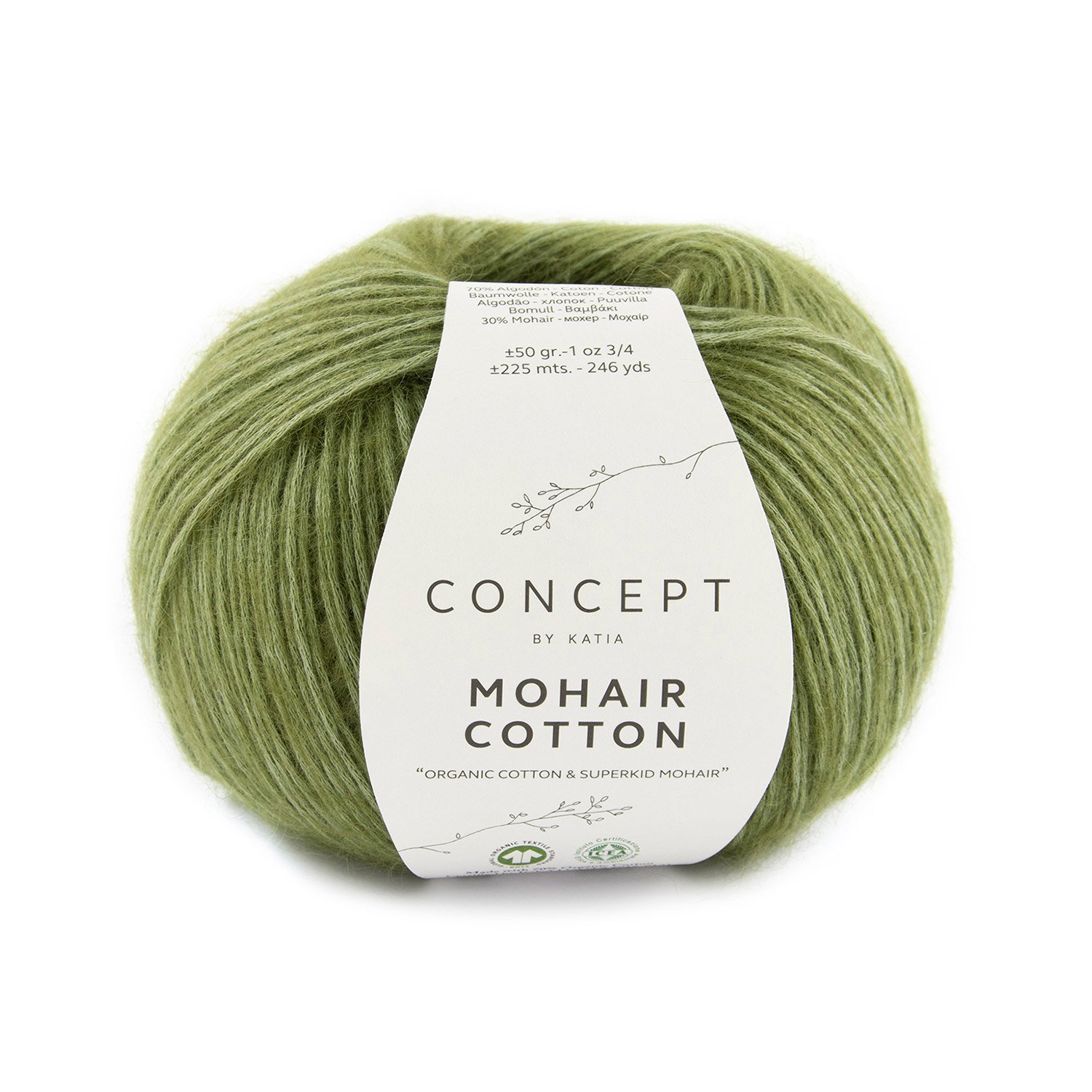 Mohair Cotton 78, reseda green / razetos žalia