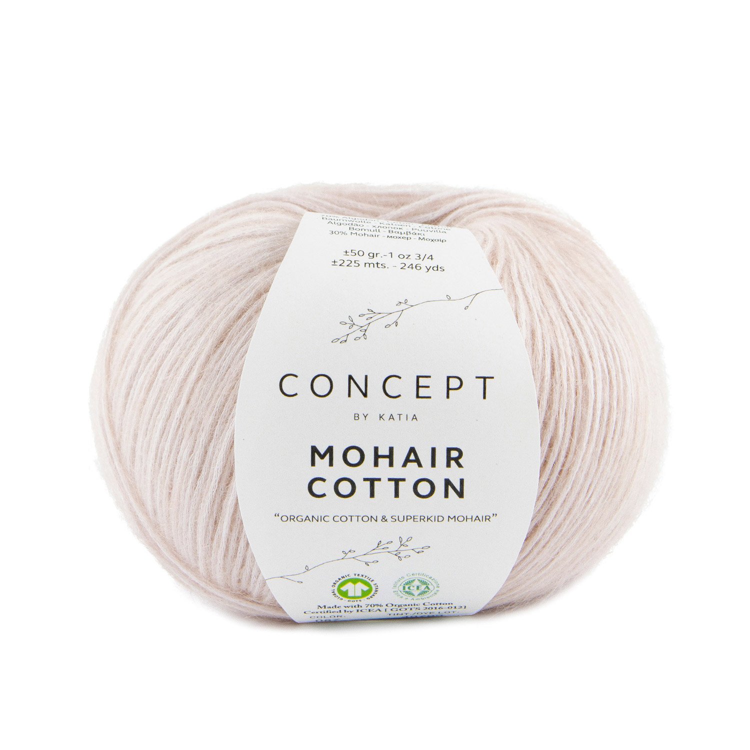 Mohair Cotton 87, medium rose / rožinė