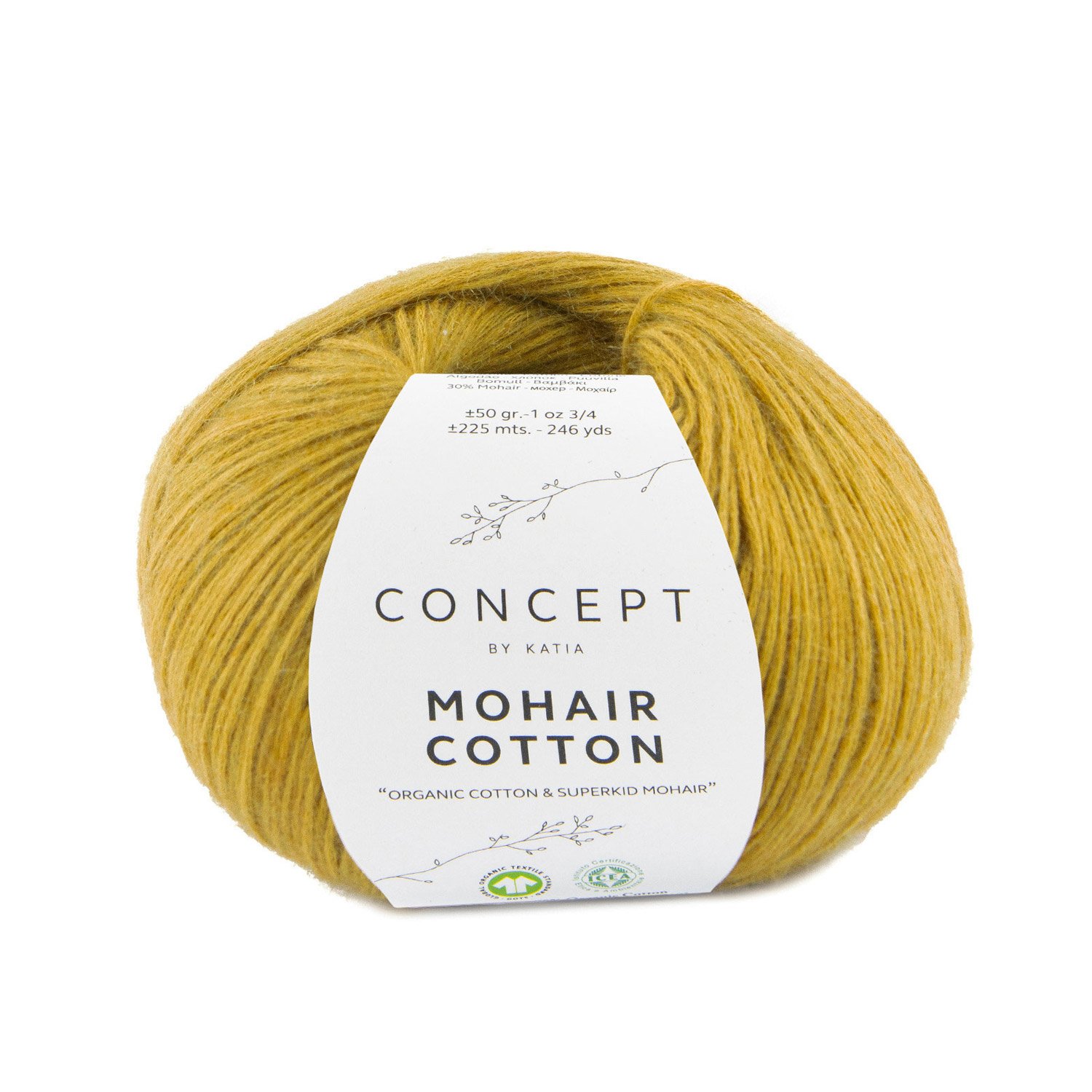 Mohair Cotton 88, mustard / darstyčios
